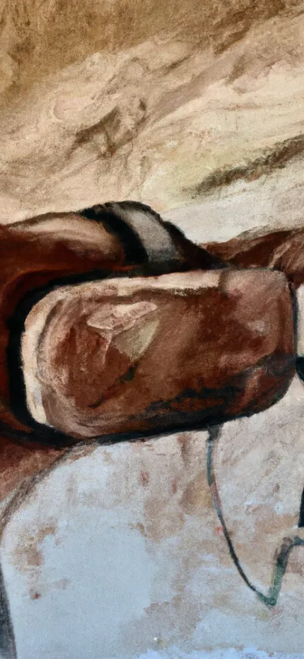 Cave-painting style illustration of a horned bull wearing a virtual reality headset
